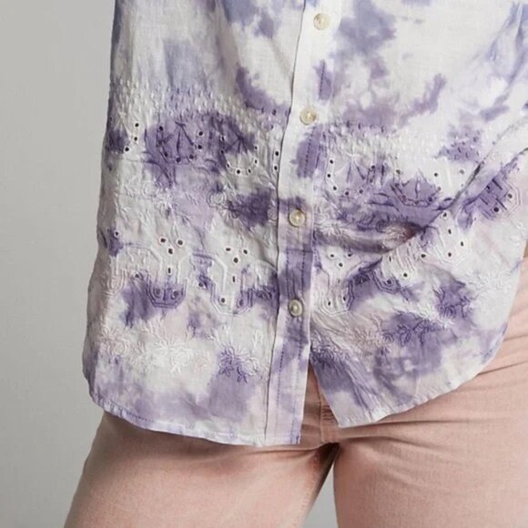 Anthropologie Pilcro The Cate Tie Dye Button Down Shirt Size XS - Picture 5 of 16